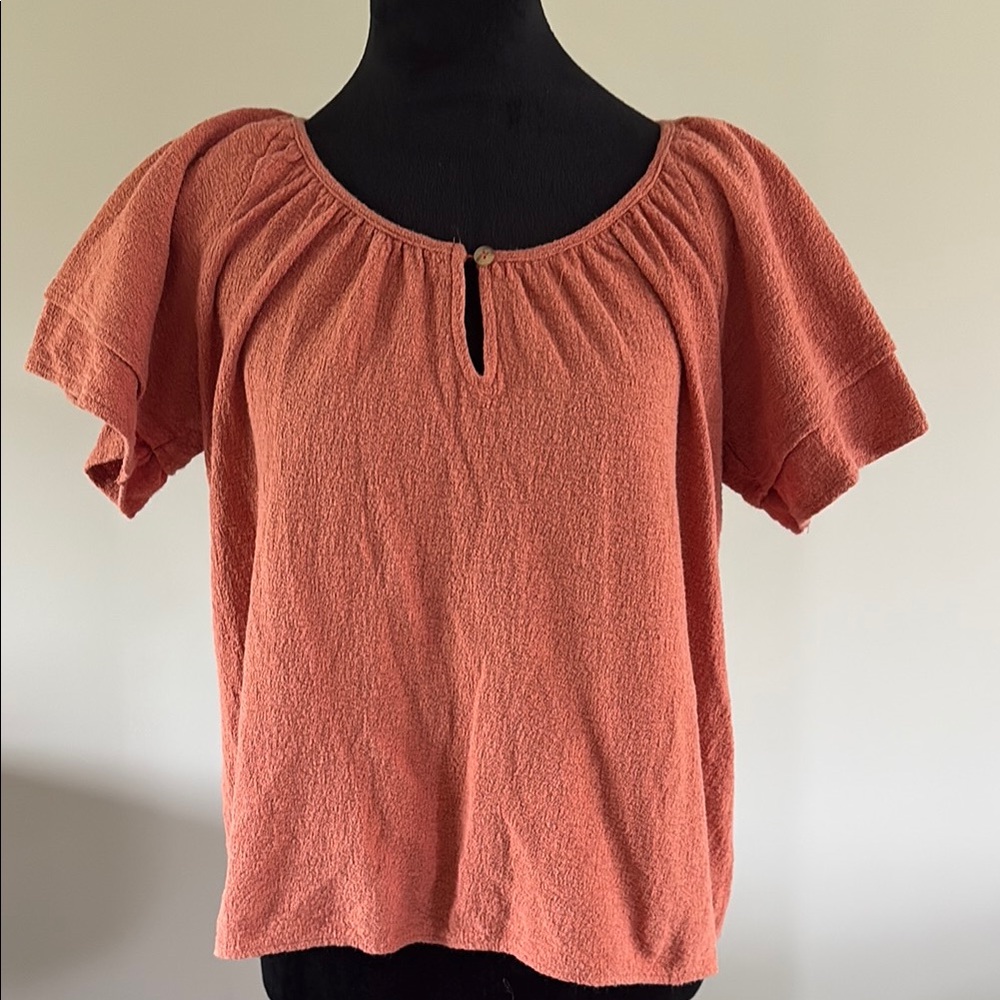 Madewell Texture and Thread Women's Coral Top